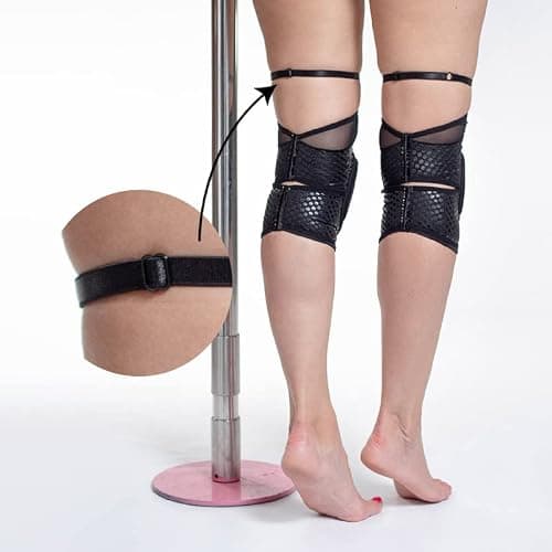 Queen Wear – Black Fire Grip – Pole Dance Knee Pads – Perfect Woman Protection for Ballet Modern Dance and Indoor Sports (L) thumbnail 9
