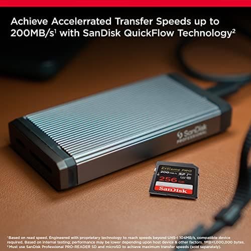 SANDISK 256GB Extreme PRO SDXC UHS-I Memory Card - C10, U3, V30, 4K UHD, SD Card - SDSDXXD-256G-GN4IN thumbnail 2