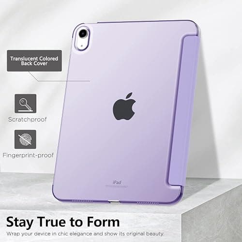 MoKo for iPad (A16) 11th Generation Case 11 Inch 2025, iPad 10th Generation Case 10.9 Inch 2022, Slim Stand Hard PC Translucent Back Shell Smart Cover, Support Touch ID, Auto Wake/Sleep,Lilac Purple thumbnail 6