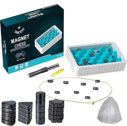 Jeu D'échecs Magnétique De 40 Pièces, Boîte De 40 Aimants, Jeu De Société Magnétique pour Toute La Famille, Version Améliorée Jeu D'échecs Magnétique Noël pour Enfants Et Adultes, éDucatif Didactique thumbnail 3