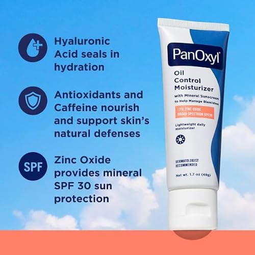 PanOxyl Complete Cleanse, Manage & Moisturize Bundle - Acne Foaming Wash Benzoyl Peroxide 10%, PM Balancing Repair Moisturizer, AM Oil Control Moisturizer & Clarifying Exfoliant with 2% Salicylic Acid thumbnail 9