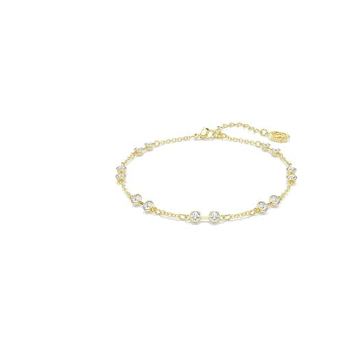 Swarovski Remix Collection strand, Round cut, White, Gold-tone finish - Image 1