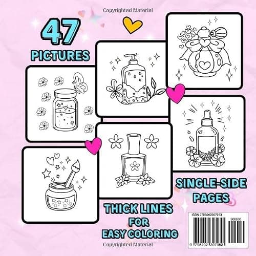 Glow Cosmetics – Bold and Easy Coloring Book: Makeup, Lipstick & Beauty Pages • Large Print Designs for Alcohol Markers • Fun Blending & Relaxing Self-Care for Teen Girls (Alcohol Marker Artistry) thumbnail 2