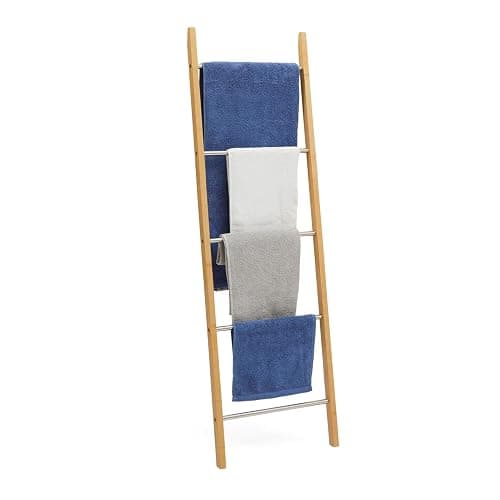 IDMarket - Porte-Serviettes échelle 5 Niveaux Rita en Bambou - Image 1