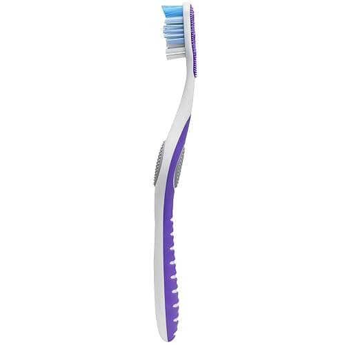 Colgate 360 Whole Mouth Toothbrush, Adult Toothbrushes Medium Bristles, Helps Remove Bad Breath Bacteria and Plaque, Medium Toothbrush Pack, Includes Cheek and Tongue Cleaner, 4 Pack thumbnail 10