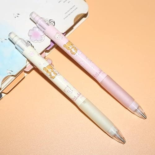 2pcs Cute Mechanical Pencil Press Pen 0.5/0.7mm Kawaii Sakura 2B Automatic Pencils Cartoon Bear Writing Tool Stationery Office School Office Supply Student Stationery Gift thumbnail 2