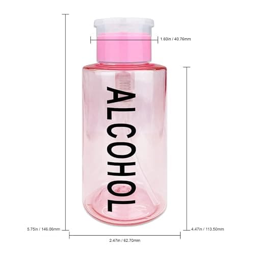 10oz Pink with Word Imprint Push Down Pump Dispenser Empty Refillerable Bottle with Flip Top Cap - for Nail Polish, Travel, Cosmetics Packaging thumbnail 2