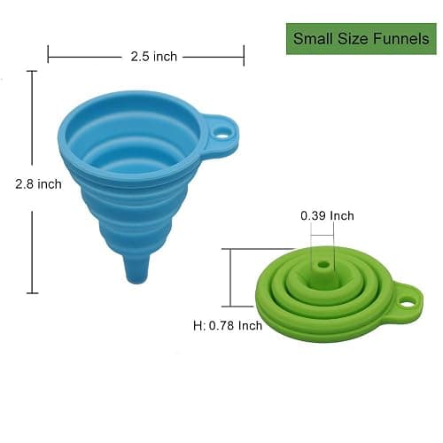 KongNai Kitchen Funnel Set 4 Pack, Small and Large, Kitchen Gadgets Accessories Foldable Silicone Collapsible Funnels for Filling Water Bottle Liquid Transfer Food Grade thumbnail 3