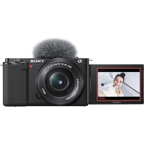 Sony ZV-E10 Mirrorless Camera with 16-50mm Lens Black ILCZV-E10L/B, Sony 18-105mm Lens, 64GB Memory Card, Color Filter Kit, Filter Kit, Corel Photo Software, Bag, and More thumbnail 5