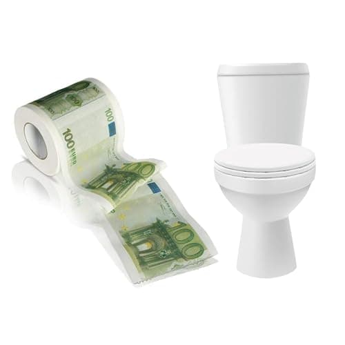 Toilet Paper Roll 100 Euro Pattern Tissue 3 Layers Money Print Toilet Roll for Bathroom Office Equipment thumbnail 2