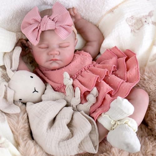 UOFTKIZ Realistic Reborn Baby Dolls - 20" Real Baby Girl Doll, Lifelike Newborn with Soft Cloth Body and Feeding Accessories, Nurturing Play, Collection Gift for Kids 3+, Grandparents, Newparents thumbnail 2