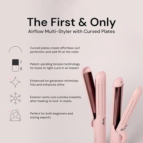 L'ANGE HAIR Le Duo Flex 360° Airflow Titanium Styler | Curling Iron with Adjustable Settings Creates Waves | Air Flow Styler Enhances Volume Locks | Dual Voltage Tool for All Hair Types (Blush) thumbnail 2