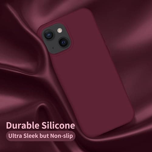 Cordking Designed for iPhone 13 Case, Designed for iPhone 14 Case, Silicone Ultra Slim Shockproof Protective Phone Case with [Soft Anti-Scratch Microfiber Lining], 6.1 inch, Plum thumbnail 5