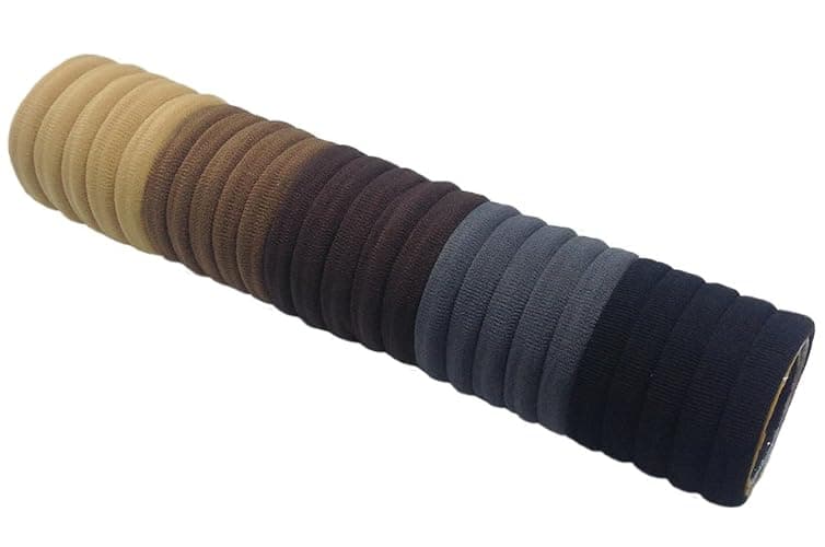 J-MEE Hair Bands Hair ties for Thick Hair 100PCS Seamless Cotton Simply Ponytail Holders Headband Scrunchies Hair Accessories No Crease Damage (Neutral Colors) thumbnail 4