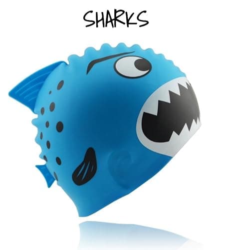 STARTSMART Kids Fun Silicone Swim Cap for Boys and Girls - Sharks & Minnows by Start Smart thumbnail 2