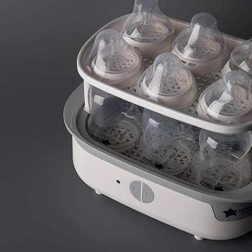 Tommee Tippee Supersteam Electric Steam Steriliser for Baby Bottles, Kills Viruses and 99.9 Percent of Bacteria, 5-Minute Sterilisation Cycle, White thumbnail 7