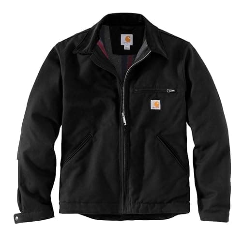 Carhartt mens Duck Detroit Jacket (Regular and Big & Tall Sizes) Work Utility Outerwear, Black, Large US thumbnail 4