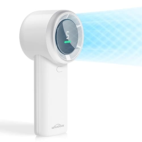 WHATOOK Portable Mini Fan: High Speed Cooling Fan, 10 Hours Battery Life, USB Rechargeable, Small Essentials for Women, Beach Travel, Vacation (White) - Image 1