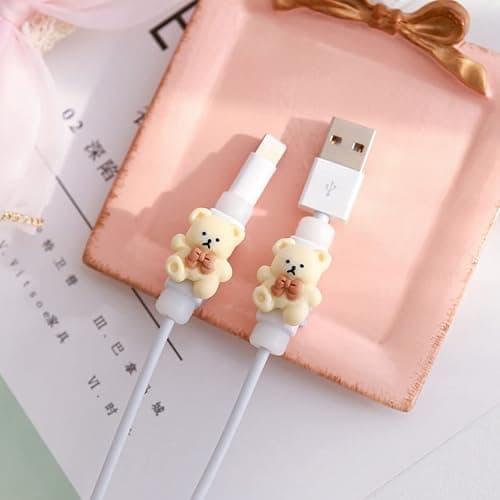 KIASRZN 2 in 1 Data Cable Protector Cover, Cute Cartoon Data Cable Protective case, Mobile Phone Charging Cable Anti-Break Protector,Compatible with All Data Cable Mini Cartoon Sets thumbnail 4