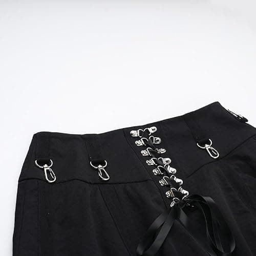 TSMNZMU Womens Gothic Pleated Maxi Skirt Punk Adjustable High Low Skirts Grunge Harajuku Clothes thumbnail 4