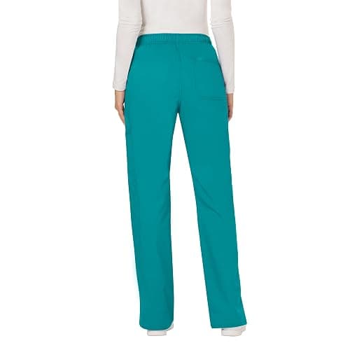 Cherokee Women Scrubs Pant Workwear Revolution Mid Rise Moderate Flare Drawstring WW120 thumbnail 2