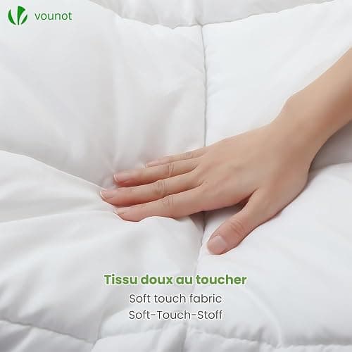 vounot® Couette Légère 200GSM 135x200 cm Couette Tempérée en Microfibre Couverture Douce avec Rembourrage Moelleux Couette Respirante Certifiée Oeko-Tex Blanc thumbnail 6