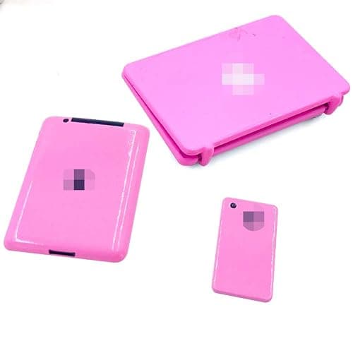 3 Pack Dollhouse Mini Laptop Tablet and Smart Phone Scene Computer Simulation Accessories for Doll 1/6 1/12 Miniatures Silver thumbnail 5