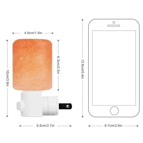 Syntus 2 Pack Himalayan Salt Lamp Natural Crystal Salt Light Glow Hand Carved Night Lights Wall Light, UL Listed Plug for Lighting, Decoration and Air Purifying thumbnail 3