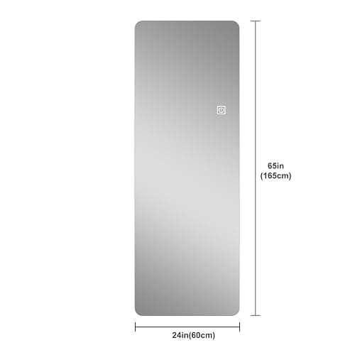 BOUATYHC 65" x 21" Full Body Mirror Wall-Mounted Full-Length Mirror with 3 Color Lighting Decorative Rectangular Vanity Mirror for Bedroom Bathroom Living Room Entryway thumbnail 2