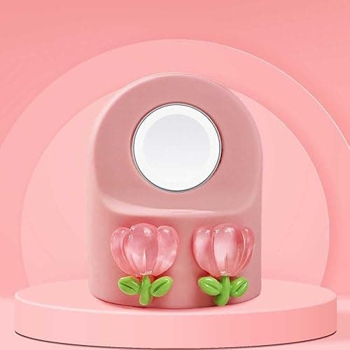 Cute Cartoon Tulip Charger Stand Fit for Apple Watch Series 10/9/8/SE2/SE/Ultra2/Ultra/7/6/5/4/3/2/1(49mm 45mm 44mm 42mm 41mm 40mm 38mm), Silicone iWatch Charging Dock Supports Nightstand Mode thumbnail 2