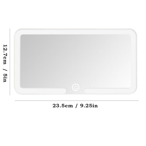 Auto Kosmetikspiegel, Universell Tragbar Spiegel auto sonnenblende mit 3 Leuchtmodi, LED wiederaufladbar auto spiegel, 23.5 * 12.7 * 1cm, Weiß thumbnail 2