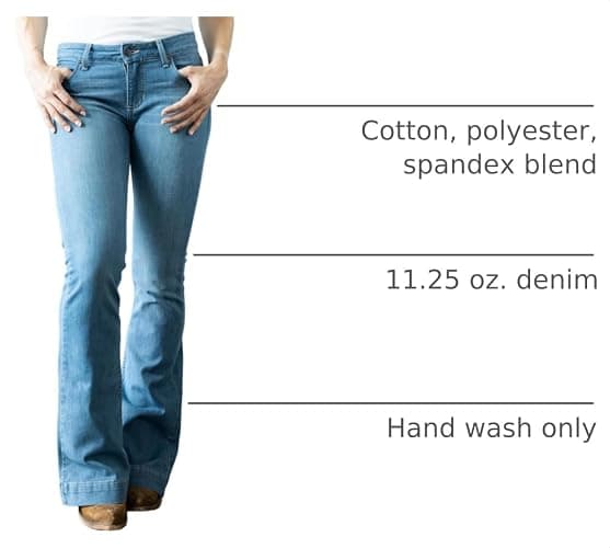 Kimes Ranch Women's Lola Soho Fade Western Mid-Rise Wide Flare Leg Light Wash Tri-Blend Denim Jeans thumbnail 4