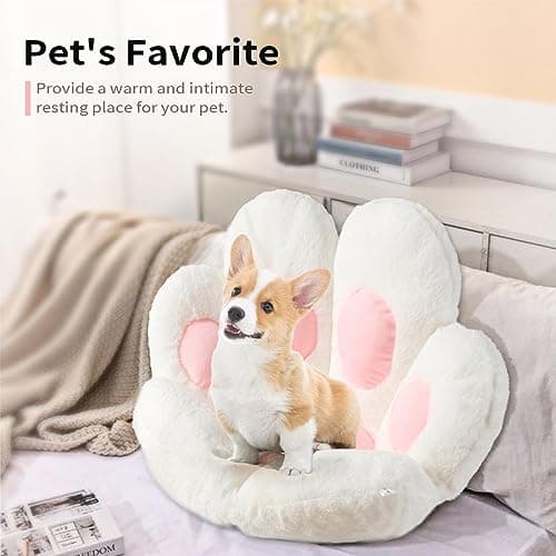 Ditucu Cat Paw Cushion Kawaii Chair Cushions 31.4 x 27.5 inch Cute Stuff Seat Pad Comfy Lazy Sofa Office Floor Pillow for Gaming Chairs Room Decor White - White a - Large thumbnail 6