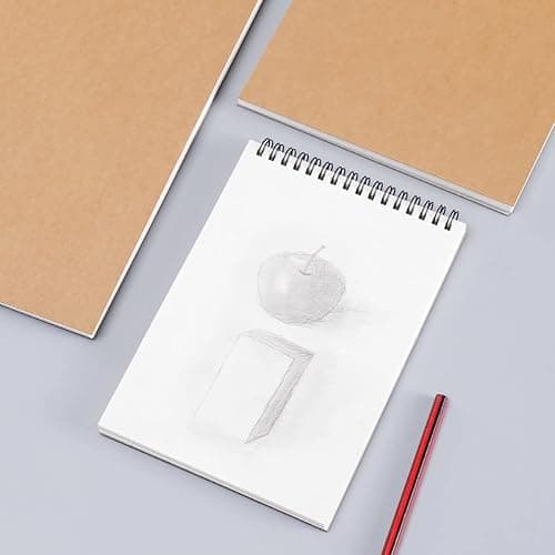 2Pack A5 A4 Sketch Books Hard Back Cover A4 A5 Spiral Bound Hardback Sketch Pad 160gsm Recycled Cartridge Paper, 2Pack thumbnail 7