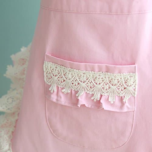 Hyzrz Lovely Home Work Adjustable Apron Cake Kitchen Cooking Women Girls Aprons With Pocket for Gift, Pink thumbnail 4