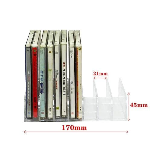 Pmsanzay DVD Storage Box - Clear Acrylic - Stackable DVD and CD Holder, CD Display Rack CD Organizer Stand - Holds up to 14 Standard CD Cases for Media Shelf Storage and Organization - No DVD thumbnail 2