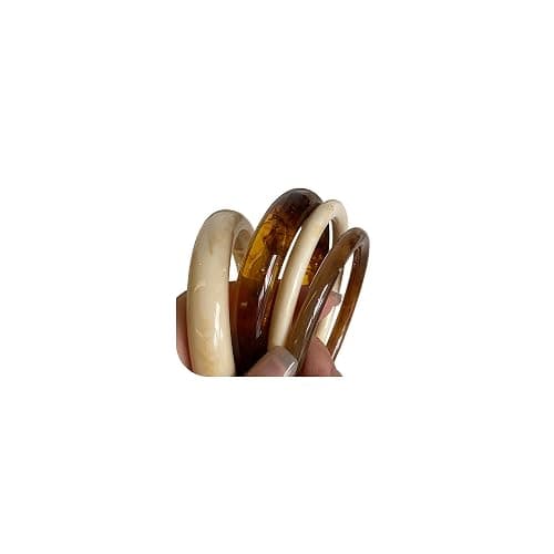 ÌF ME Acrylic Bangles Bracelets for Women, Irregular Acrylic Resin Chunky Bracelets Geometric Fashions Thick Statement bangle Set - Image 1