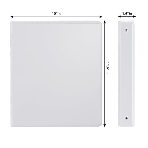 COMIX Sturdy 3 Ring Binder 1 inch with Clear View Cover, 1" Round Ring View Binder, PVC-Free, 200 Sheets Capacity of US Letter Size Paper, Office ＆ School Supplies, 8 Pack (White) thumbnail 4