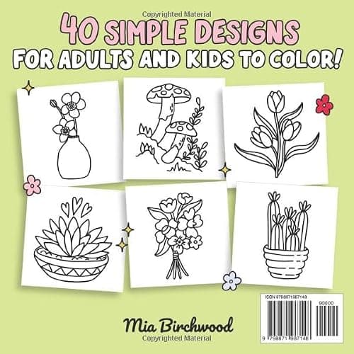 Bold and Easy Plants & Flowers Coloring Book: Simple and Relaxing Designs Featuring Nature-Themed Illustrations for Adults and Kids to Color thumbnail 2