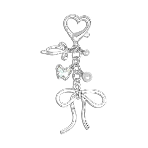 Nalefow Keychain for Women Gold Bow Angel Wings KeyChains Novel Star Heart Strawberry Racket Pendants Bag Charm Key Chains - Image 1