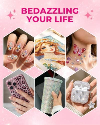 Rhinestone Picker Tool Kit: 2Pcs Rhinestone Picker Handle, Dual-Ended Rhinestones Applicator Dotting Pen with 12 Upgraded Plastic Replacement Tips, Clay, Bedazzling Tools for Nail Art Craft (Pink) thumbnail 5
