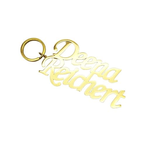 Personalised custom Letter Name Keychain Stainless Steel Zinc plated fine carved 3D letter keychain pendant for gifts thumbnail 6
