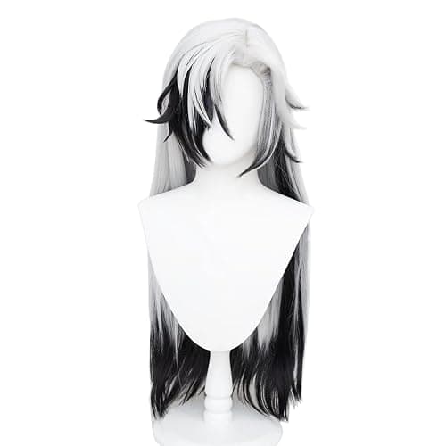 XiongXiongLe Boothill Cosplay Wig Honkai Star Rail Long Straight Silver White Black Roleplay Costume Wigs for Adult Women Cos Anime Game Party Halloween Christmas Comic(Boothill) - Boothill - Image 1
