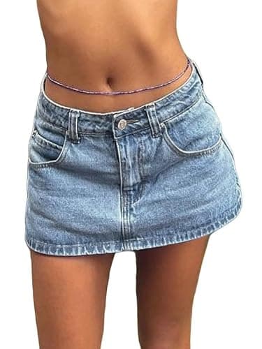 Skirts for Women Mid/Low Rised Sexy Mini Dress 2025 Trendy Fall Y2k Clothes Denim Skirt - Image 1