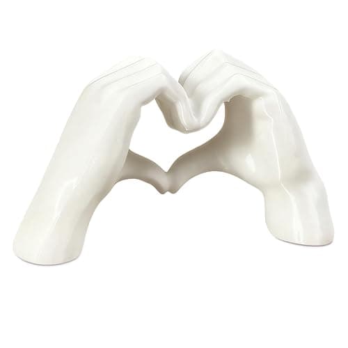 Zorbal White 3D Printed PLA Living Room Accessories,Heart Ornament for Desk & Shelf, Minimalist Heart Ornaments for the Home Decor, Warm Home Decoration Gift for Valentine's Day & Anniversaries - Image 1