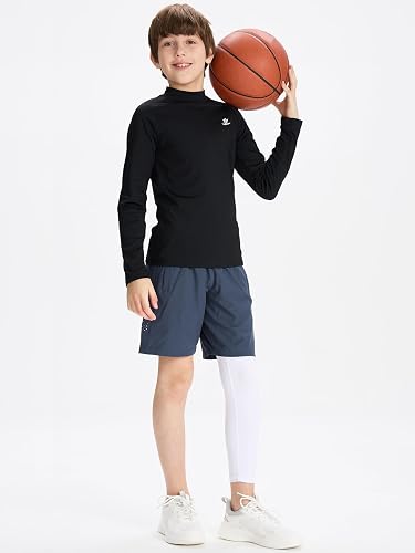 DEVOROPA Youth Boys One Leg Compression Pants for Basketball 3/4 Leggings Sports Tights Kids Athletic Soccer Base Layer thumbnail 5