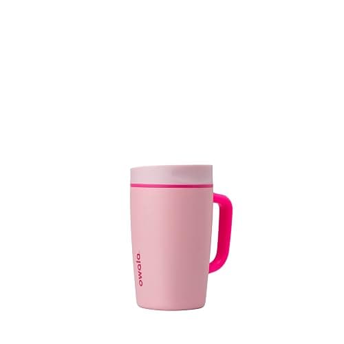 Owala SmoothSip Slider Stainless Steel Insulated Travel Mug with handle, 100% Leak Proof, For Hot and Cold Drinks, Travel Friendly with Sliding Lock Lid, 12oz, BPA Free, Leak Proof, Pucker Up - Image 1
