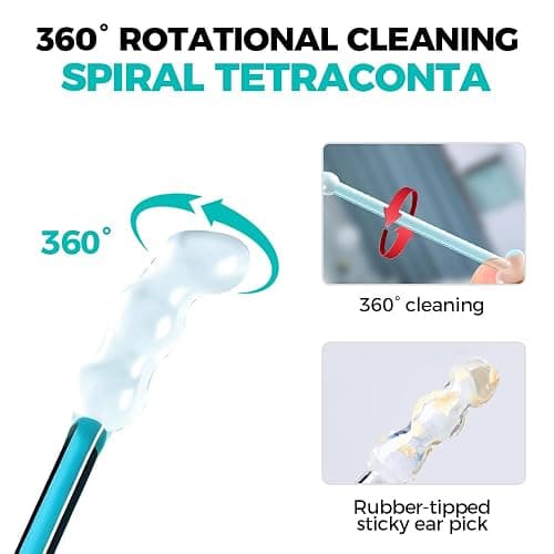 Sticky Cleaning Ear Stick, Gentle Reusable Soft Spiral Head Adhesive Ear Pick for Safe Ear Cleaning, Sticky Swabs for Kids & Adults (24) thumbnail 3