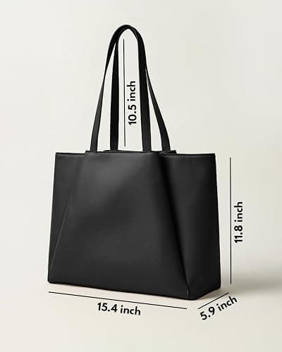 Work Tote Bags for Women 15.6 Inch - Laptop Tote Bag with Zip Compartments - Large PU Leather Office Purse Computer Briefcase thumbnail 6