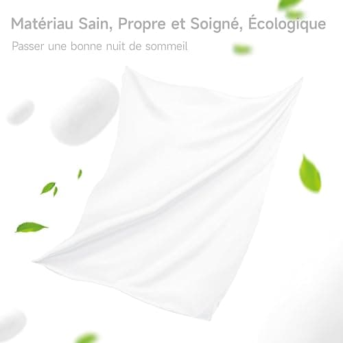 Taie Oreiller 65x65 Satin - Similaire aux Taie d Oreiller en Soie Lot de 2, Prend Soin de Votre Peau et de Vos Cheveux, Housse Coussin Satin Protege Oreiller (Blanc Naturel, 65x65cm) thumbnail 2